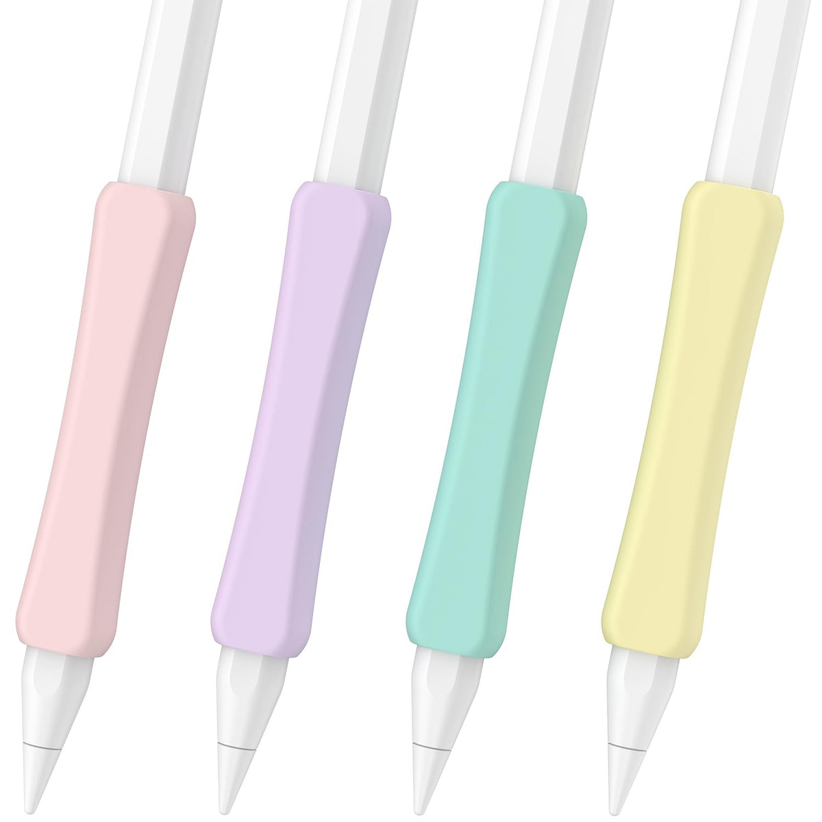 Silicone Grip Compatible with Apple Pencil 2nd Generation, USB-C & Pro (Purple/Pink/Yellow/Green) W3283