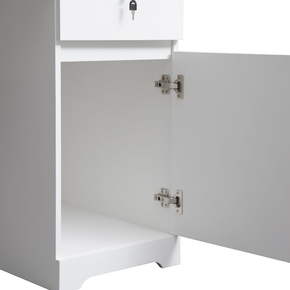 White Desk with Hutch and Drawers K62293