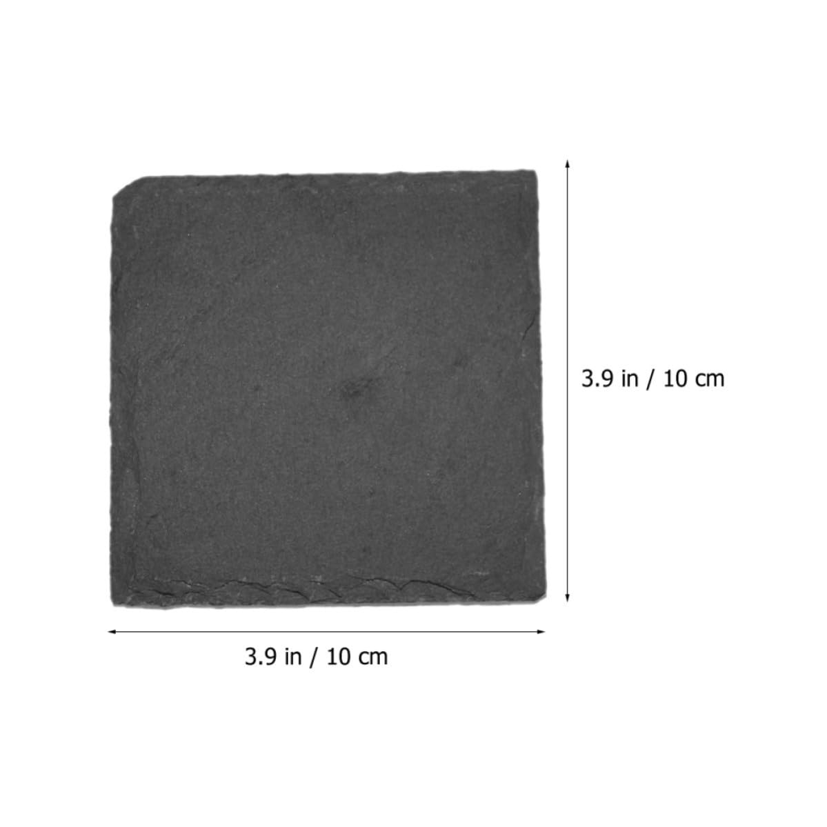 Black Natural Stone Square Coasters W890622