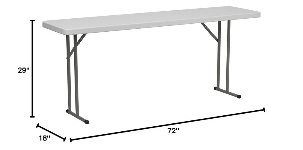 6 Pack 6-Foot Granite White Plastic Folding Training Table K8695