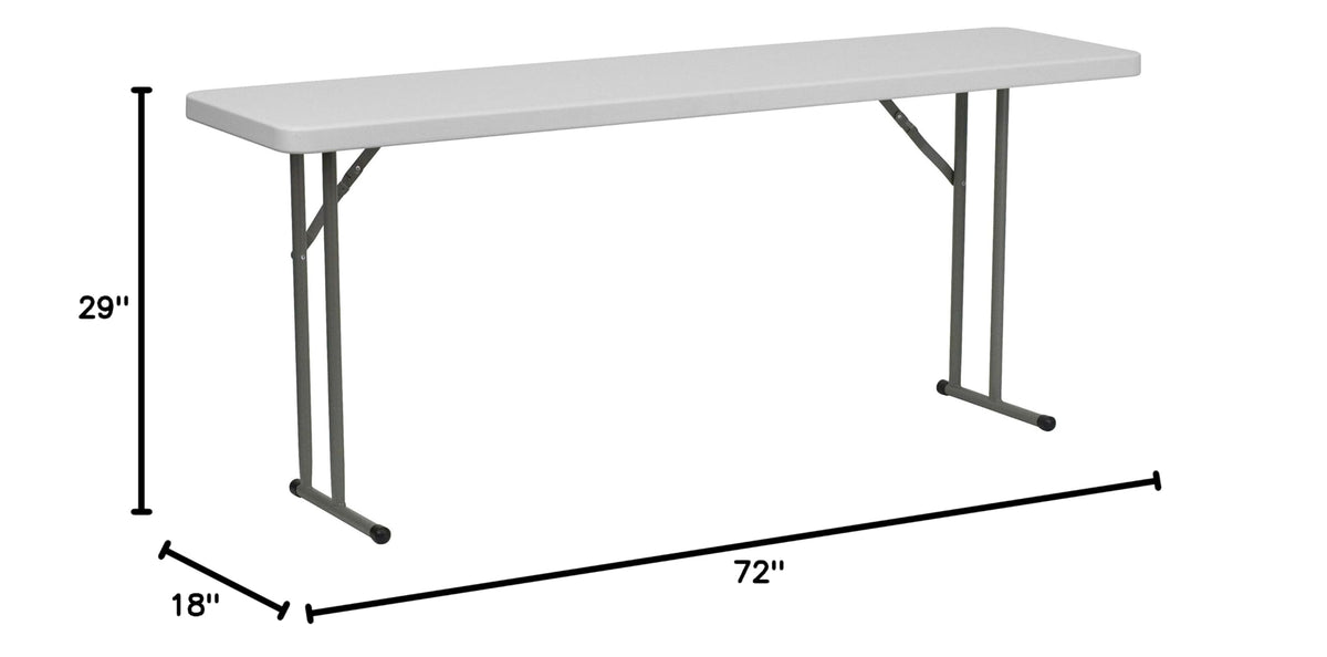 6 Pack 6-Foot Granite White Plastic Folding Training Table K8695