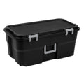 Black Lockable Wheeled Plastic Storage Footlocker N90192