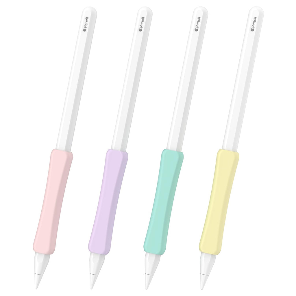 Silicone Grip Compatible with Apple Pencil 2nd Generation, USB-C & Pro (Purple/Pink/Yellow/Green) W3283