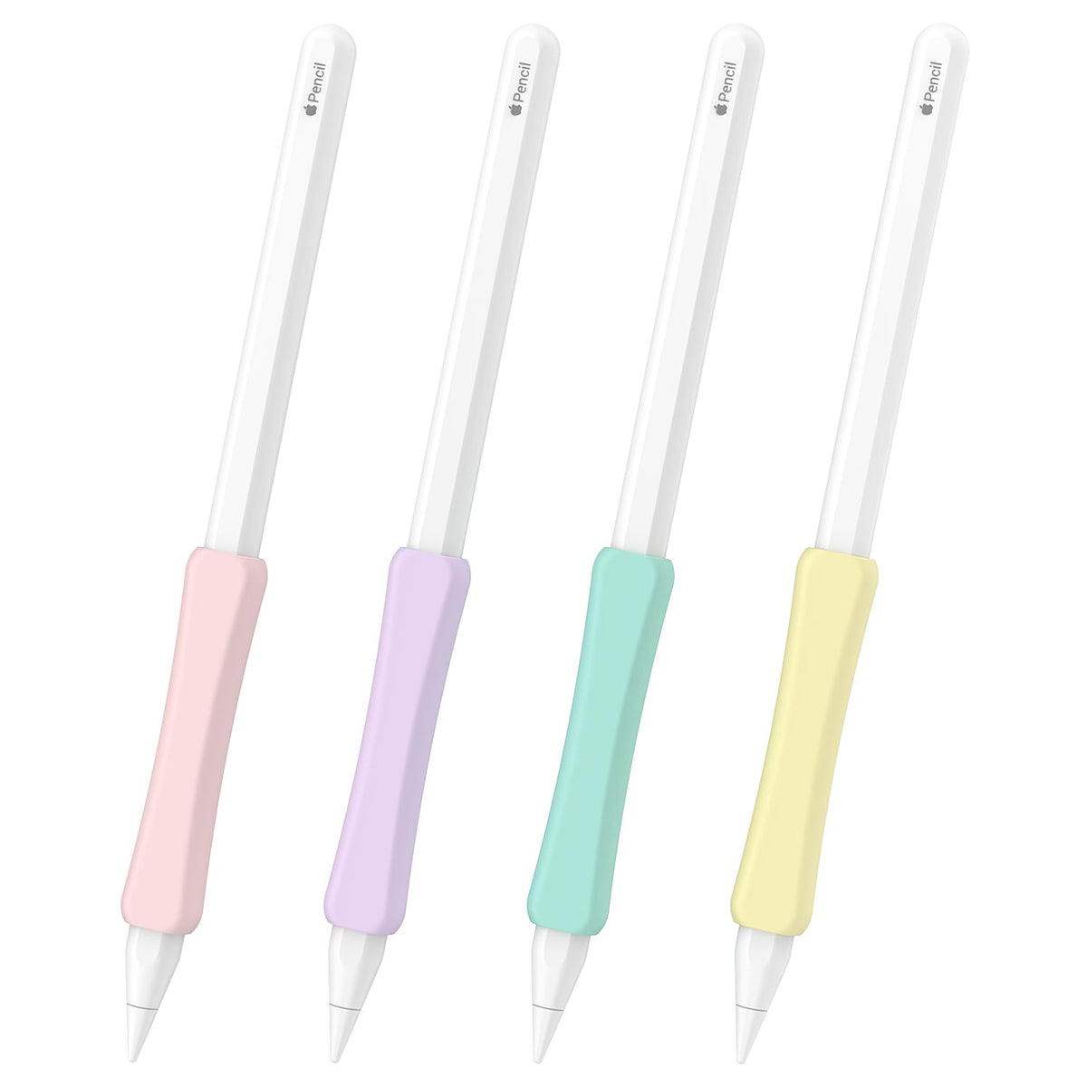 Silicone Grip Compatible with Apple Pencil 2nd Generation, USB-C & Pro (Purple/Pink/Yellow/Green) W3283