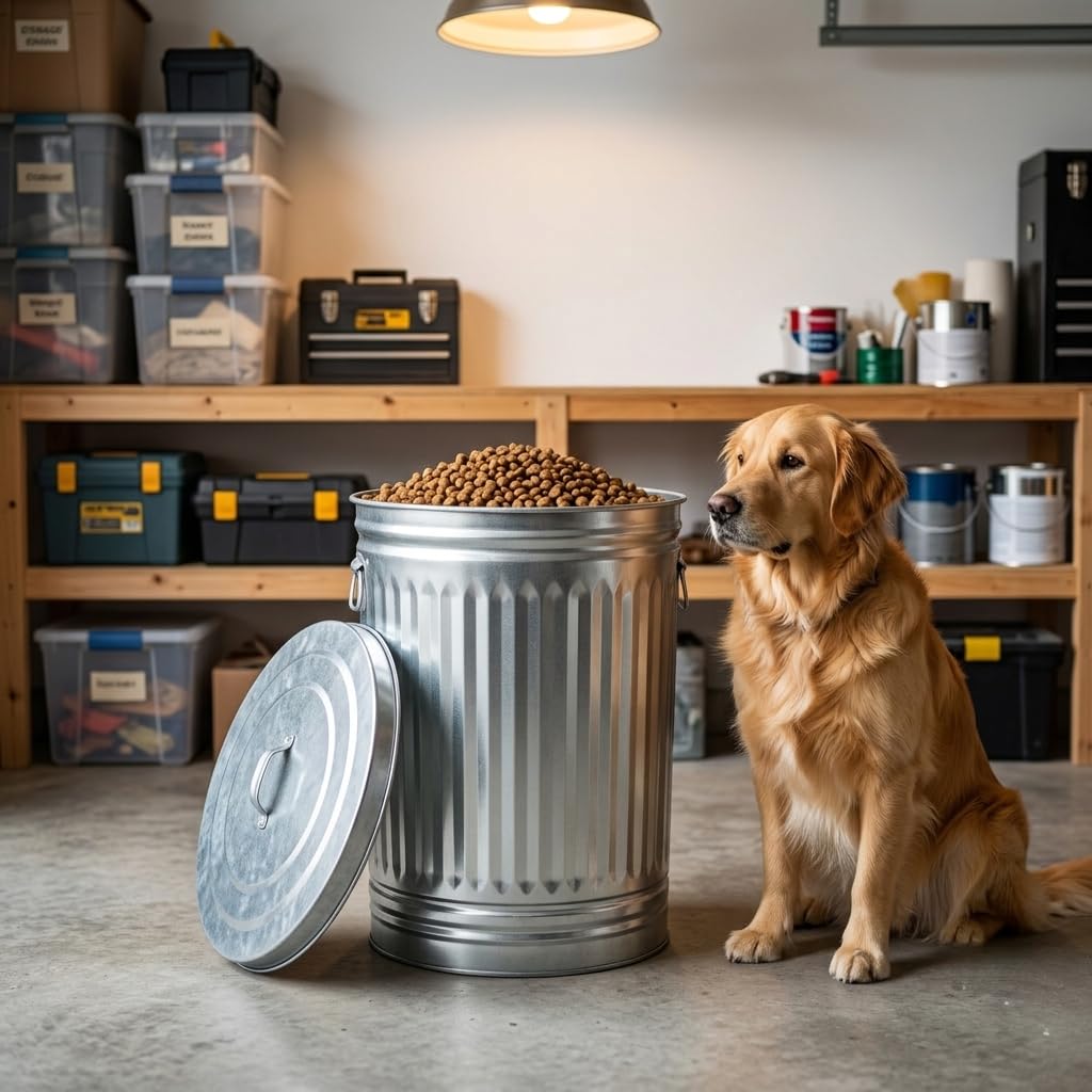 31 Gallon Heavy Duty Galvanized Metal Trash Can with Lid O255
