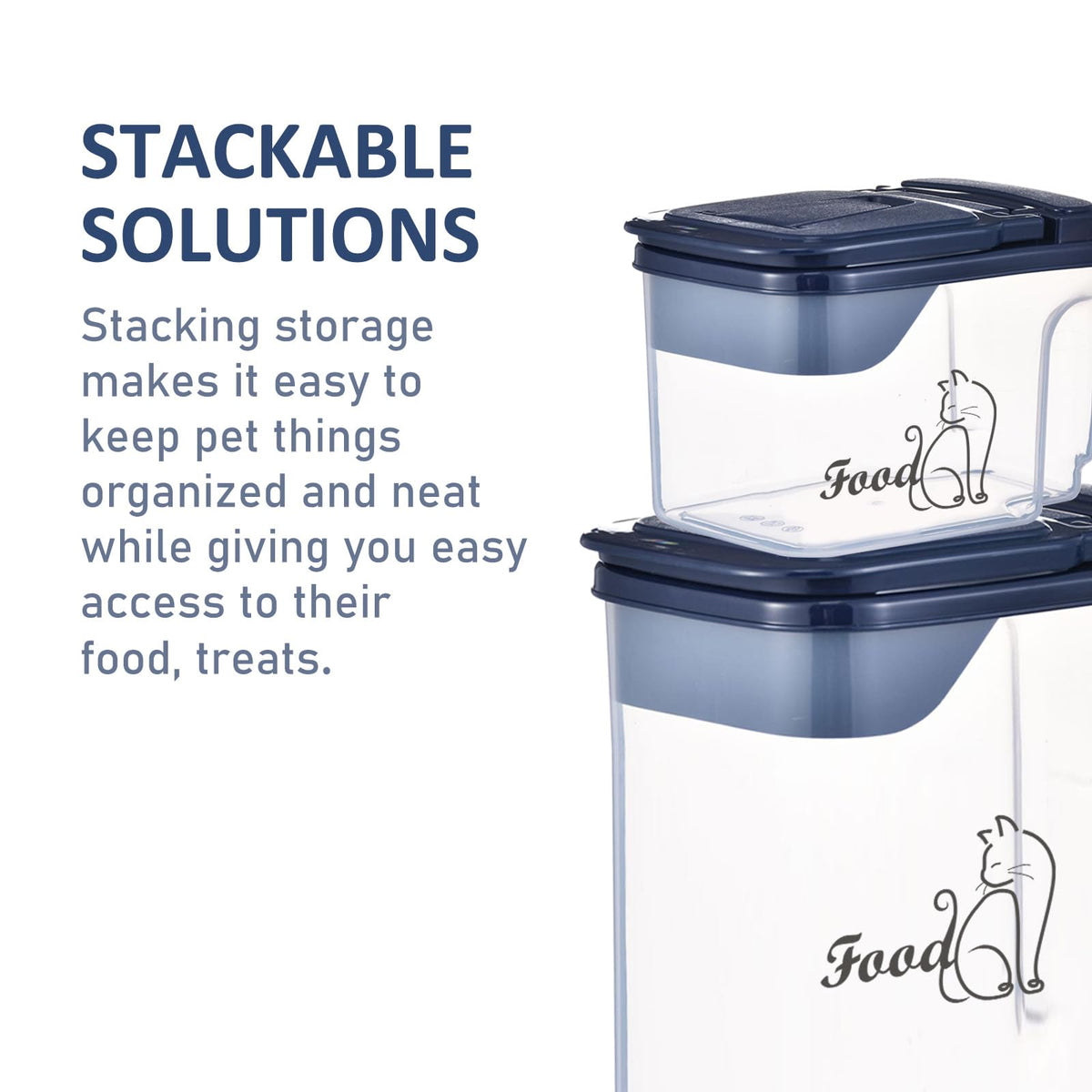 2 Pcs Airtight Pet Food Containers with Pour Spout A466