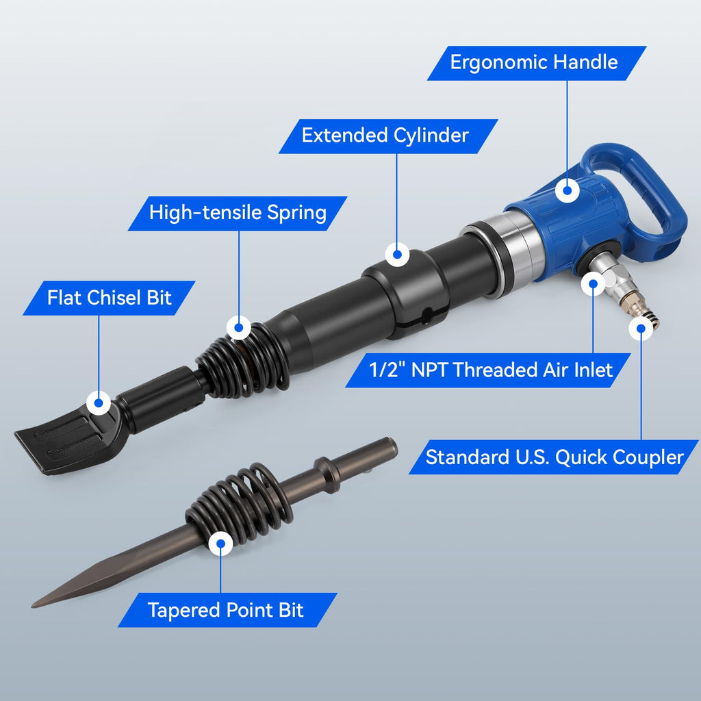 Pneumatic Hammer Shovel, 2 Heavy-Duty Air Chisels A831