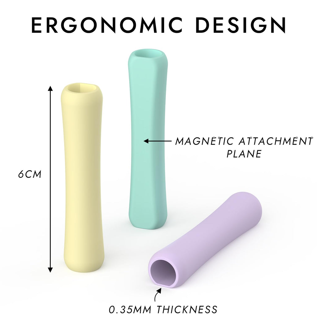Silicone Grip Compatible with Apple Pencil 2nd Generation, USB-C & Pro (Purple/Pink/Yellow/Green) W3283
