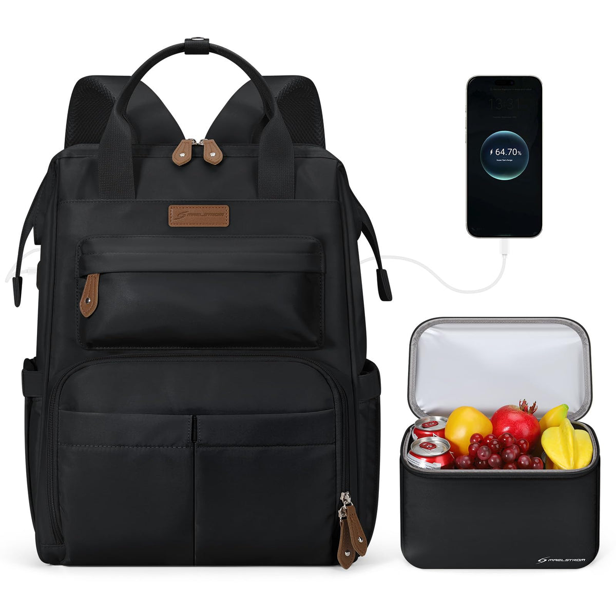 15.6-17.3" Laptop Backpack with Lunch Box Z648