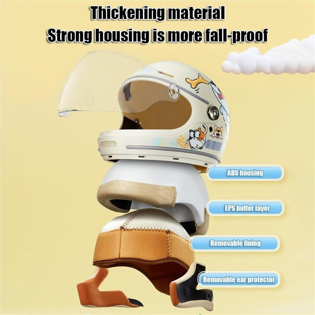 Kids Full Face Motorcycle Helmet with Visor, DOT Approved F6643