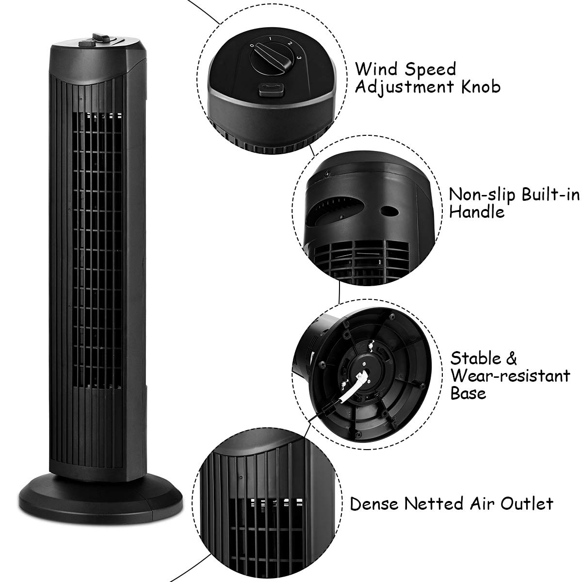 28-Inch Oscillating Tower Fan B765822