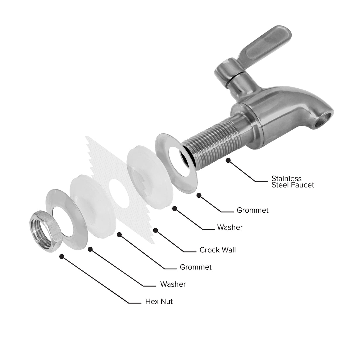 Porcelain Ceramic Crock Water Dispenser with Stainless Steel Faucet and Lid P768353