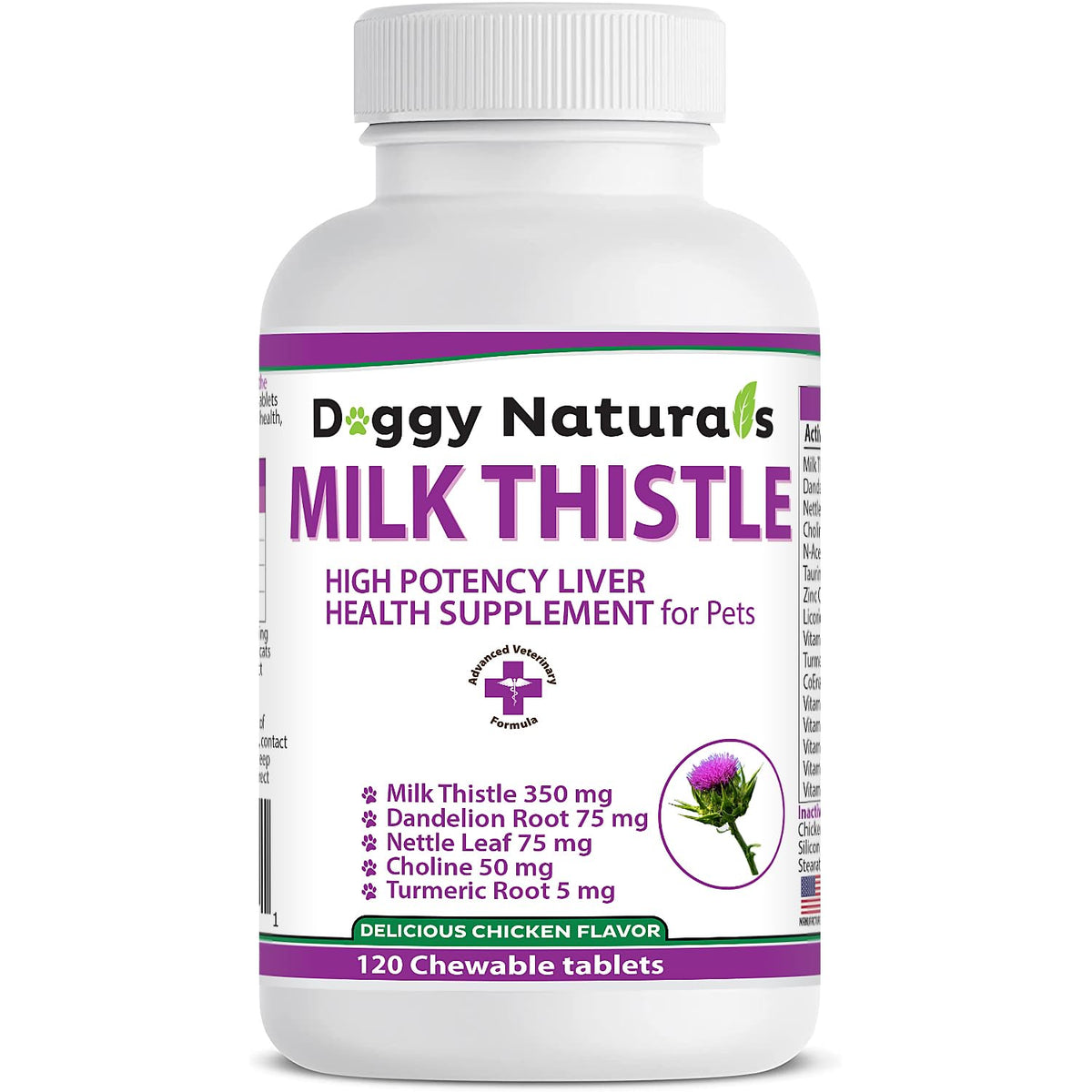 Milk Thistle Liver Health Supplement for Dogs 120 tabs A563