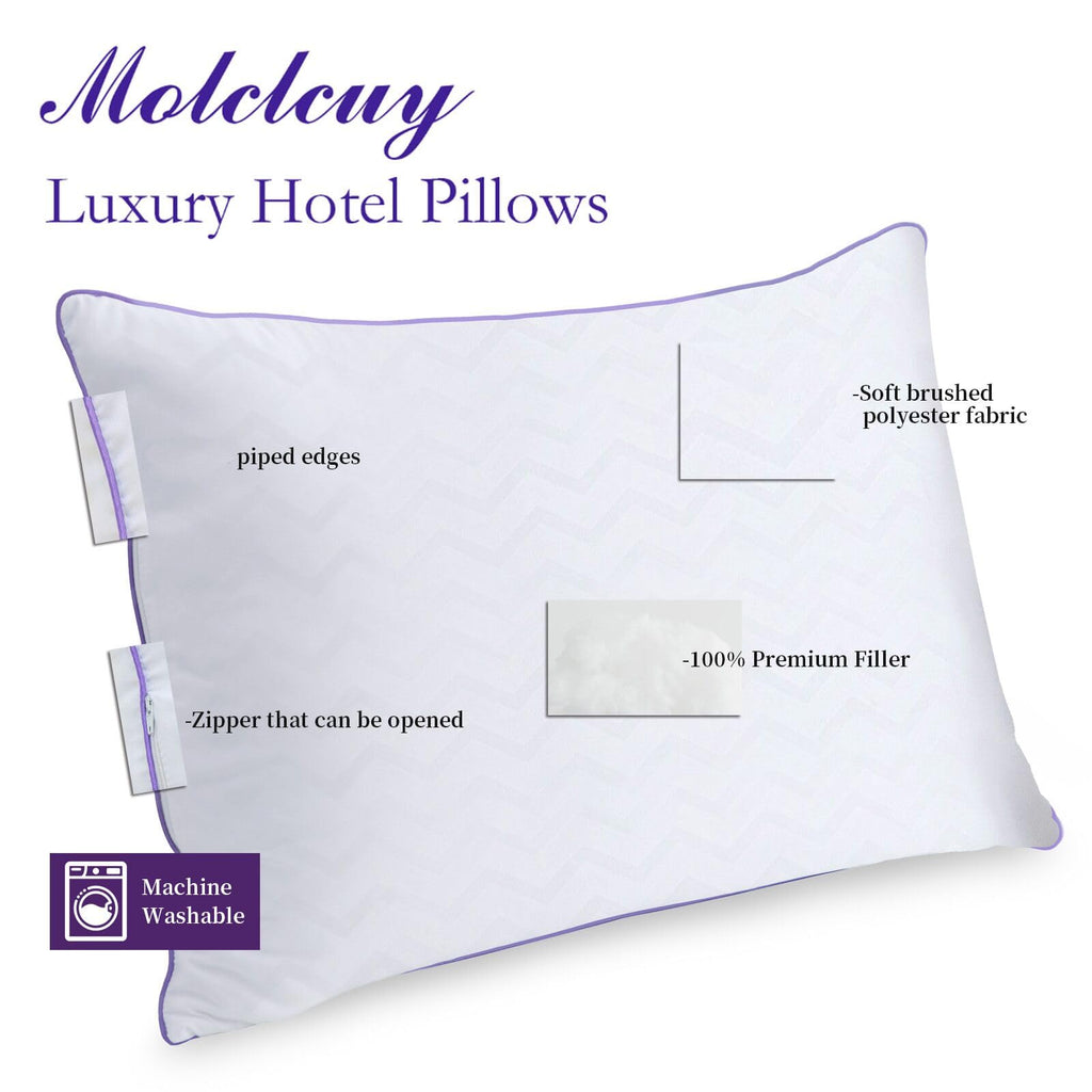 King Size Set of 2 Down Alternative Microfiber Bed Pillows L8882