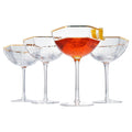 Champagne Coupe Glasses Set of 4 Gold Rim J8422