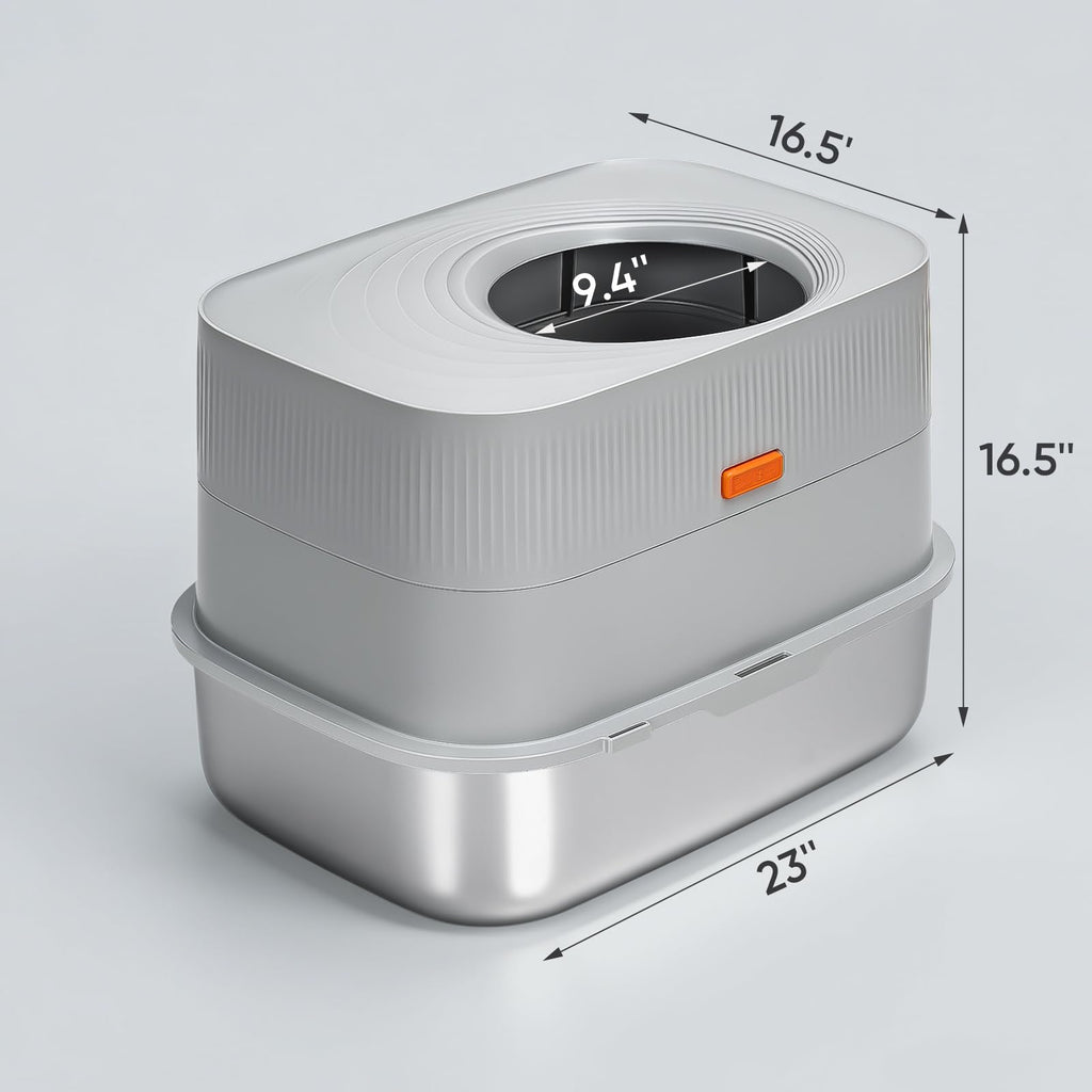 Stainless Steel Sifting Litter Box with Lid Y747244
