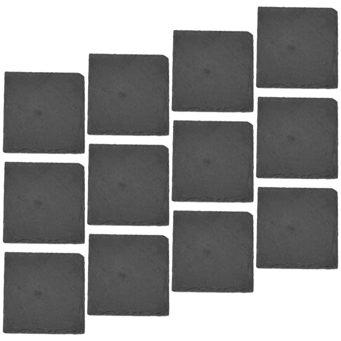 Black Natural Stone Square Coasters W890622