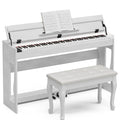 88 Weighted Key Digital Piano with Duet Piano Bench, Full Size Heavy Hammer Weighted Action Electric Piano Keyboard with USB MIDI, White K34441