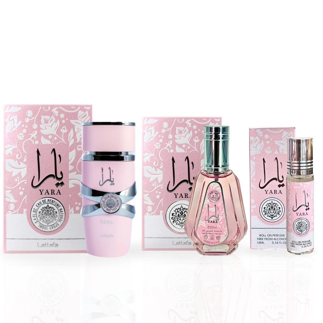 3-piece Eau de Parfum Spray and Roll-On Perfume Oil Fragrance Bundle L901