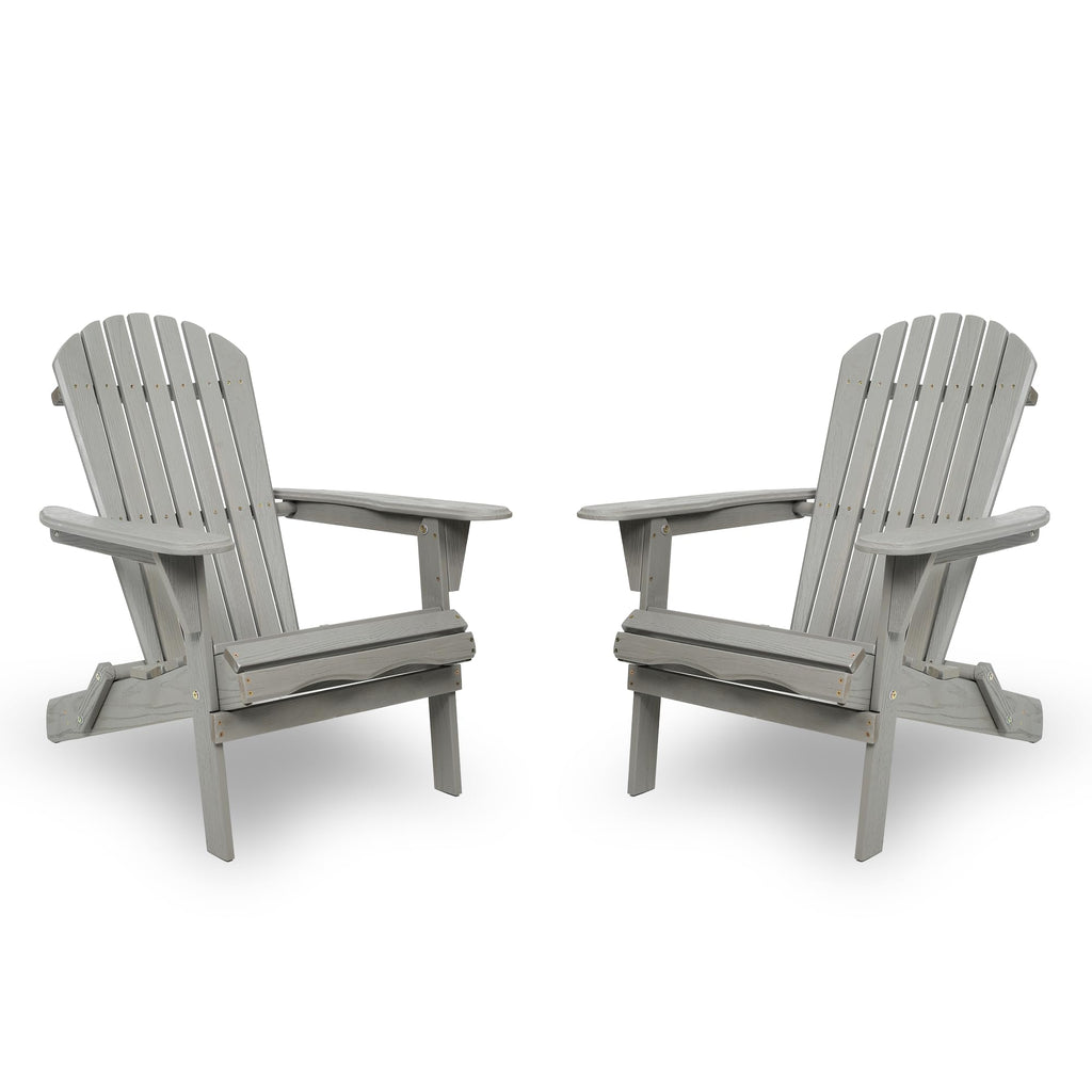 Wood Folding Adirondack Chair Set of 2 Solid Cedar J62458