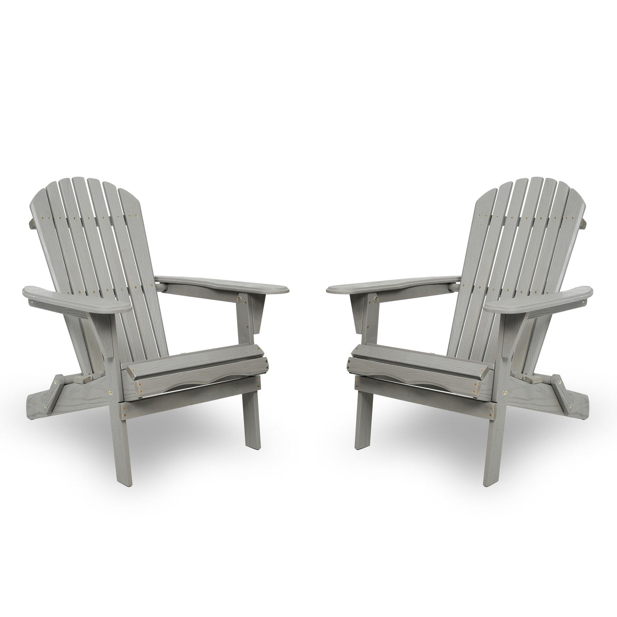 Wood Folding Adirondack Chair Set of 2 Solid Cedar J62458