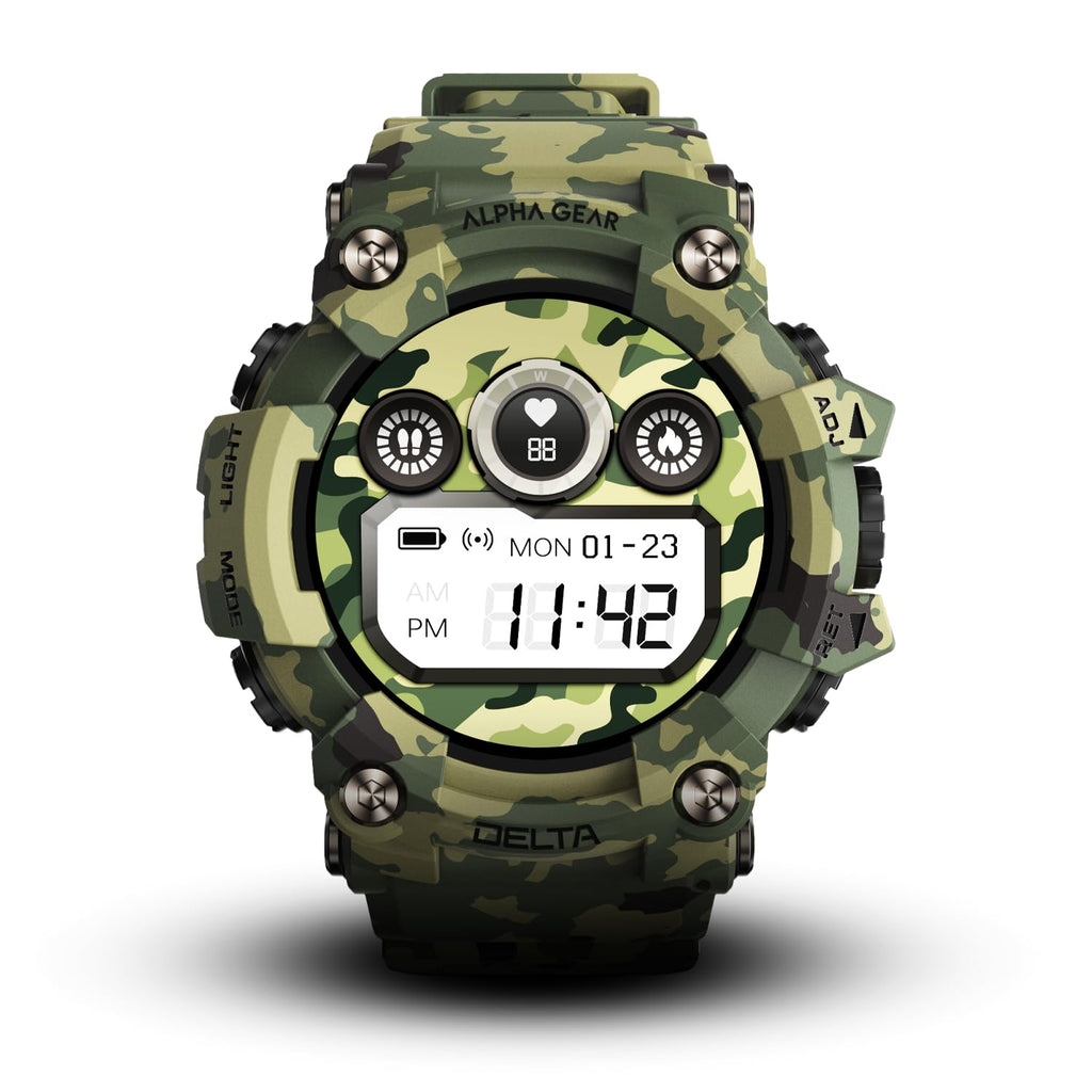 Camo Green Rugged Smartwatch D6046