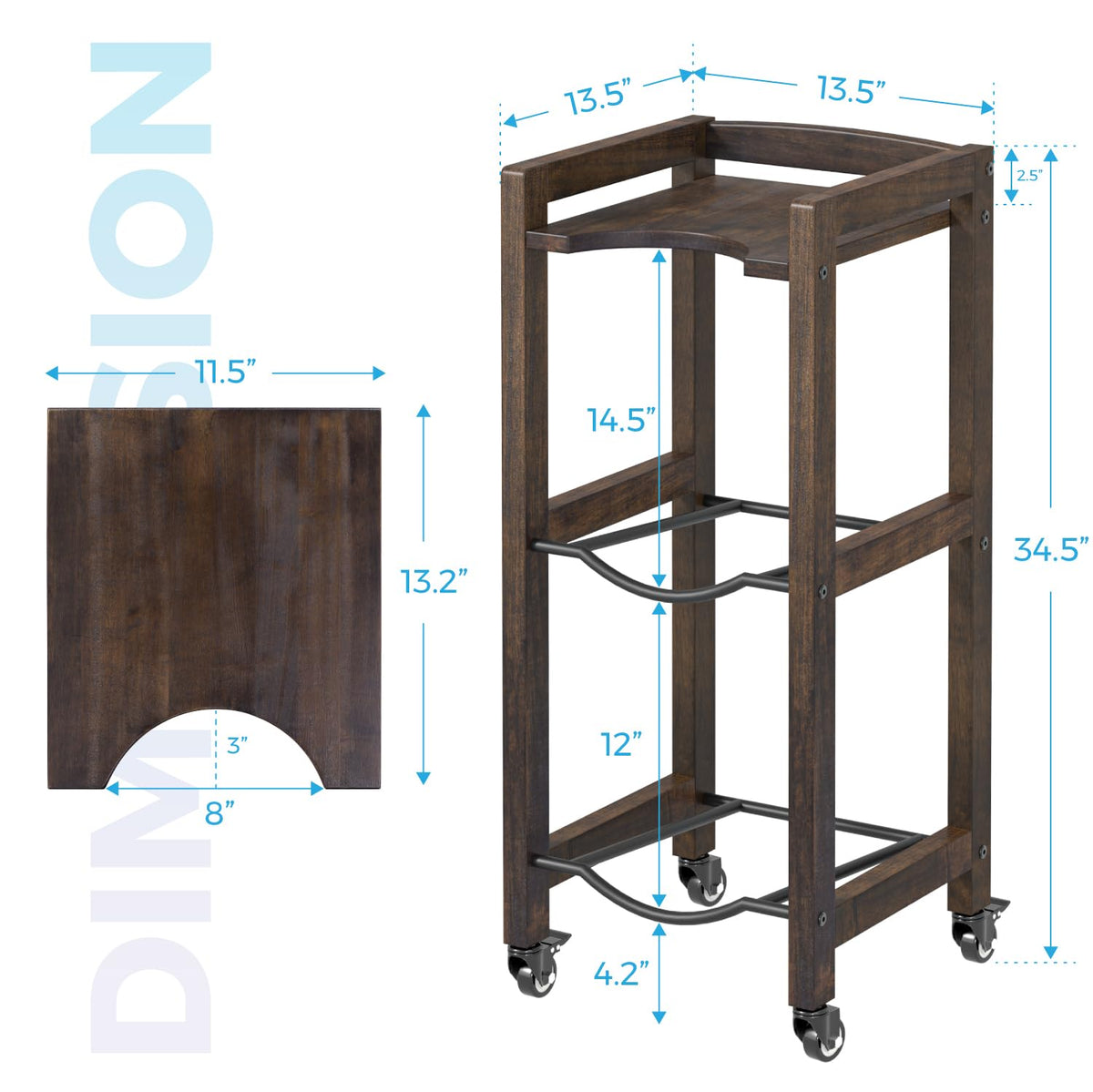 5 Gallon Water Jug Holder 3-Tier Wooden M93290