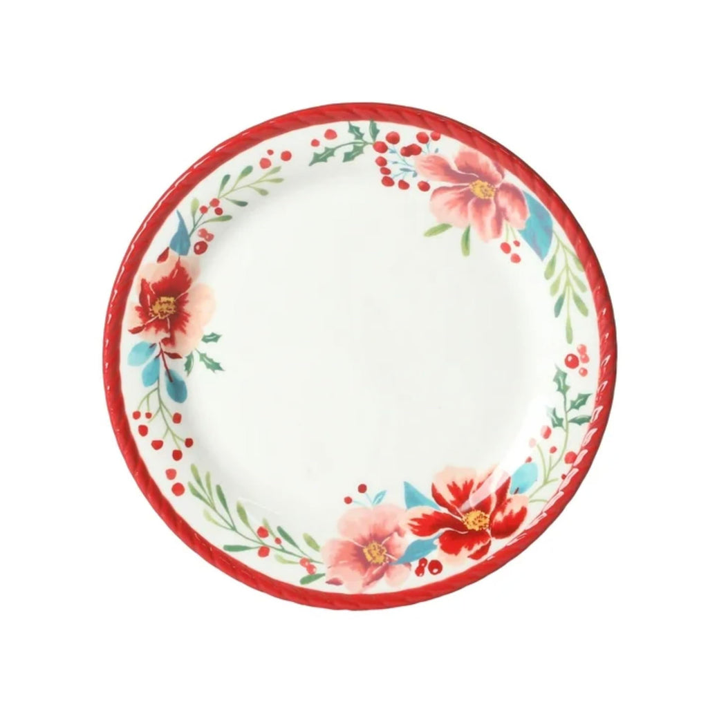 Red 12-Piece Stoneware Dinnerware Set D2909