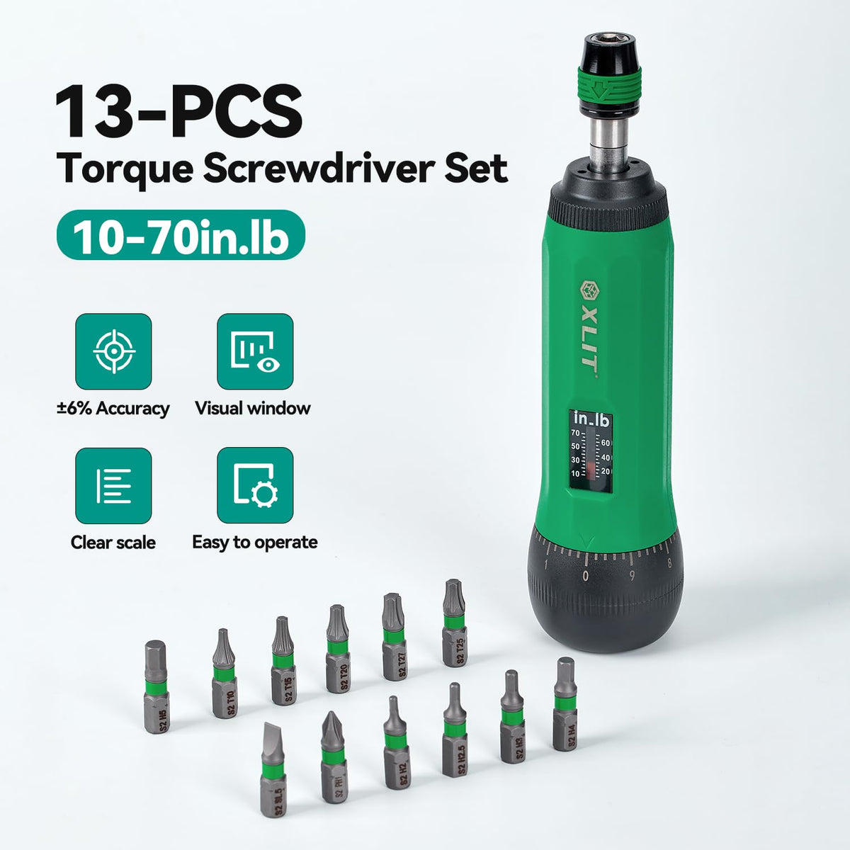 Adjustable Torque Screwdriver Set, 13-Piece 1/4" Hex Quick Release K3356