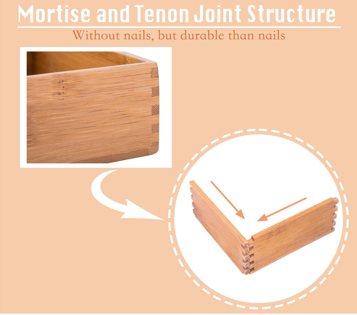 Bamboo Organizer Storage Boxes 4"*4" A266