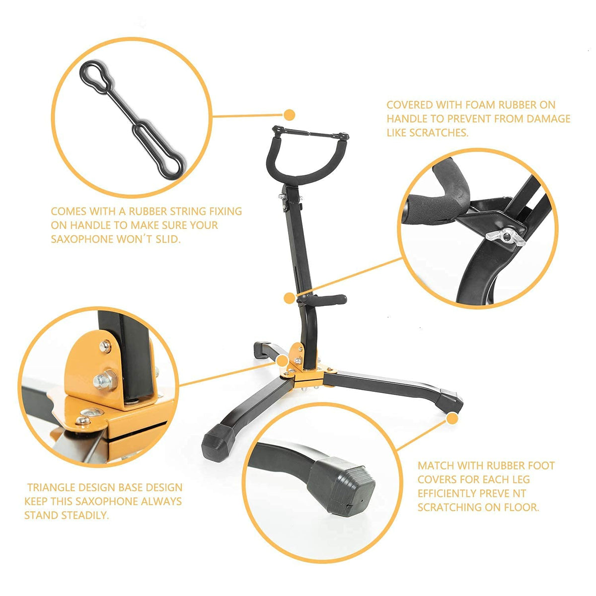 Folding Adjustable Metal Saxophone Stand O987