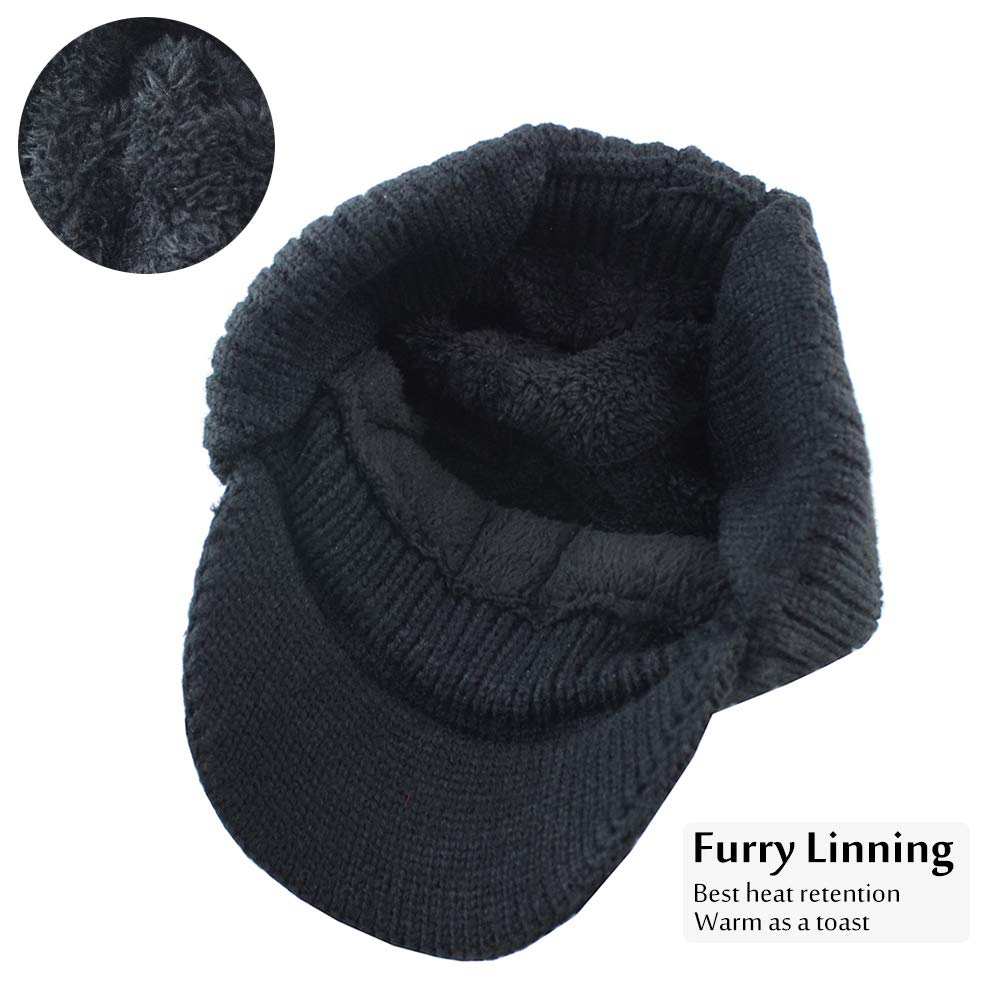 Fleece Beanie with Visor and Earflaps Z24707