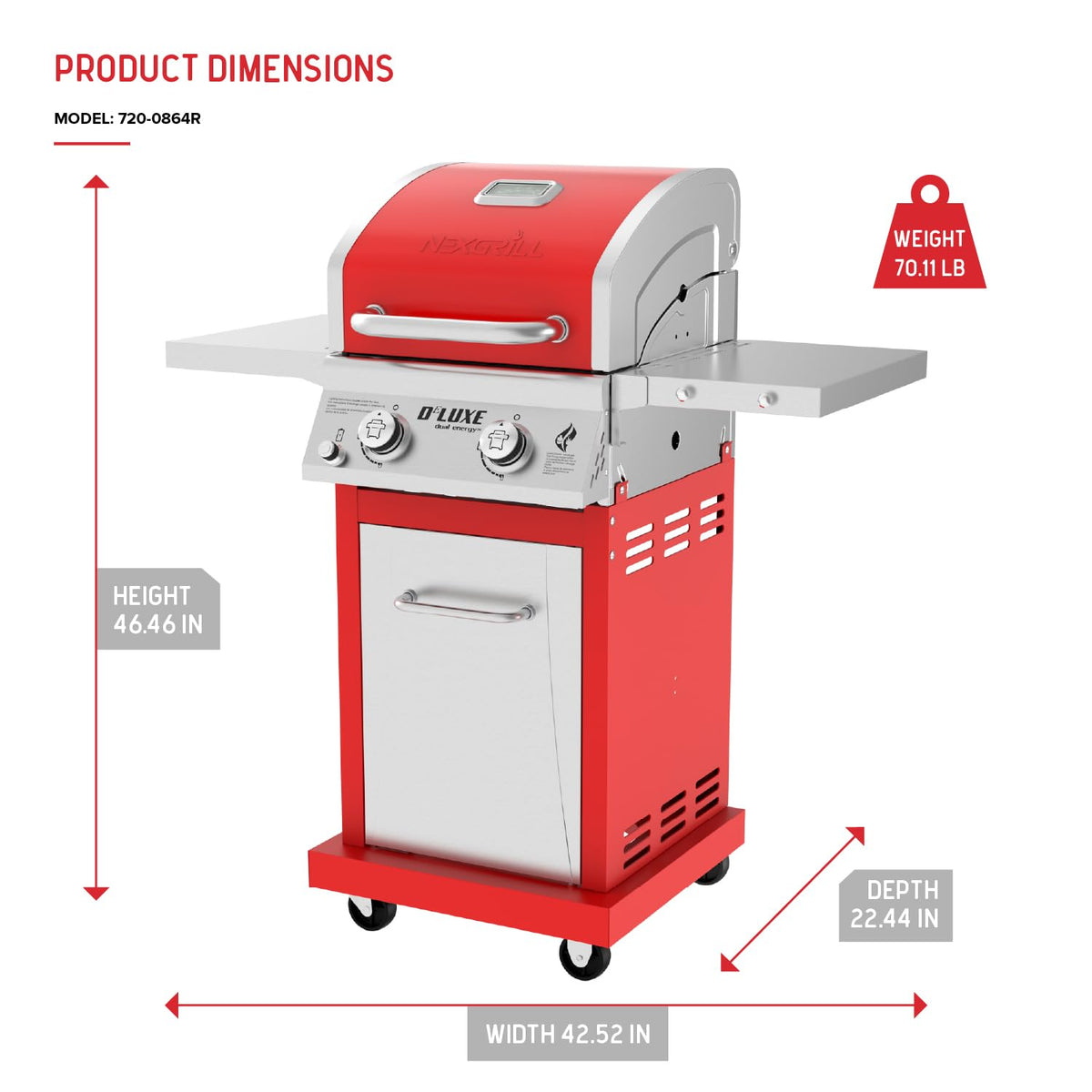 2 Burner Gas Grill with Foldable Shelves L729829