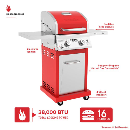2 Burner Gas Grill with Foldable Shelves L729829