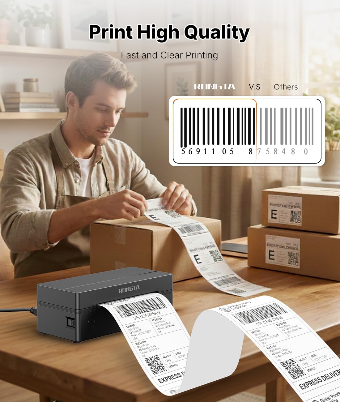 Bluetooth Thermal Shipping Label Printer 4x6 X48013