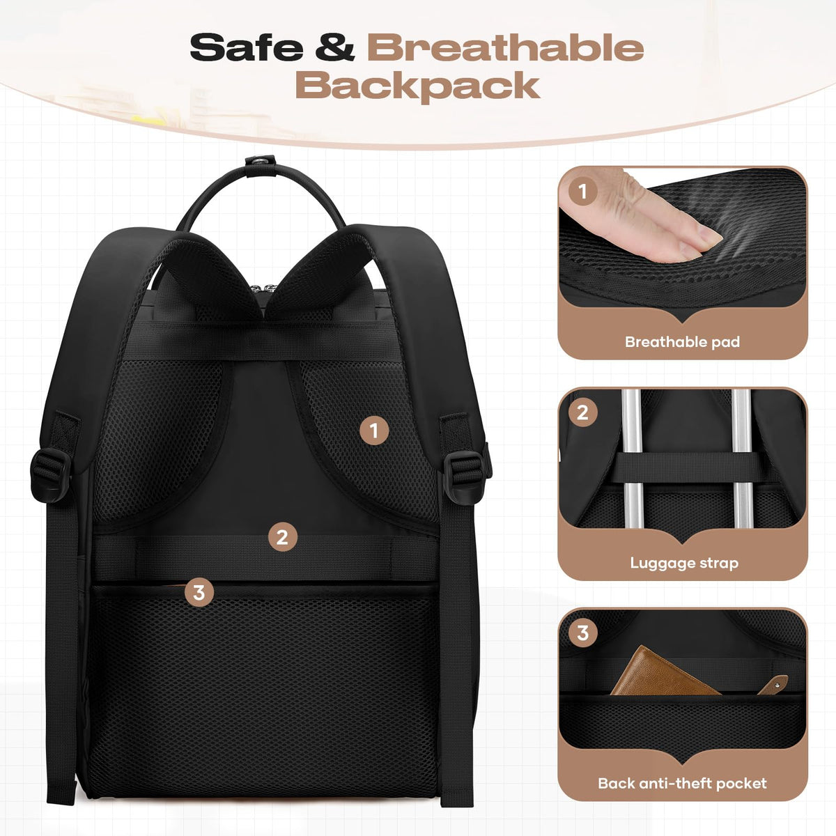 15.6-17.3" Laptop Backpack with Lunch Box Z648
