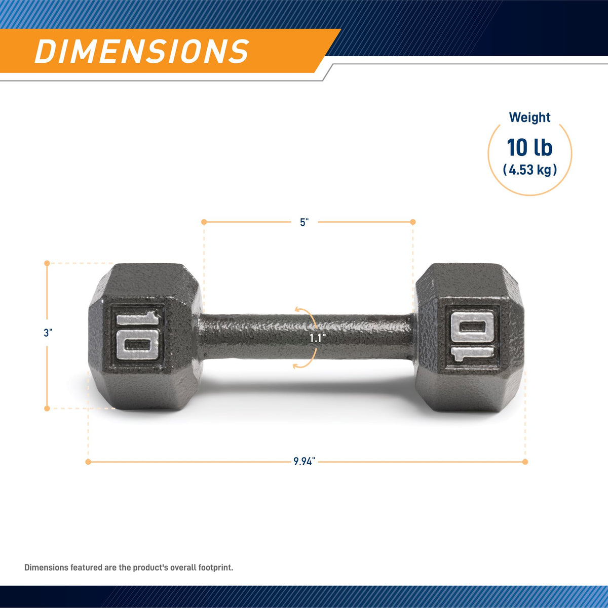 Cast Iron Hex Dumbbell K859281