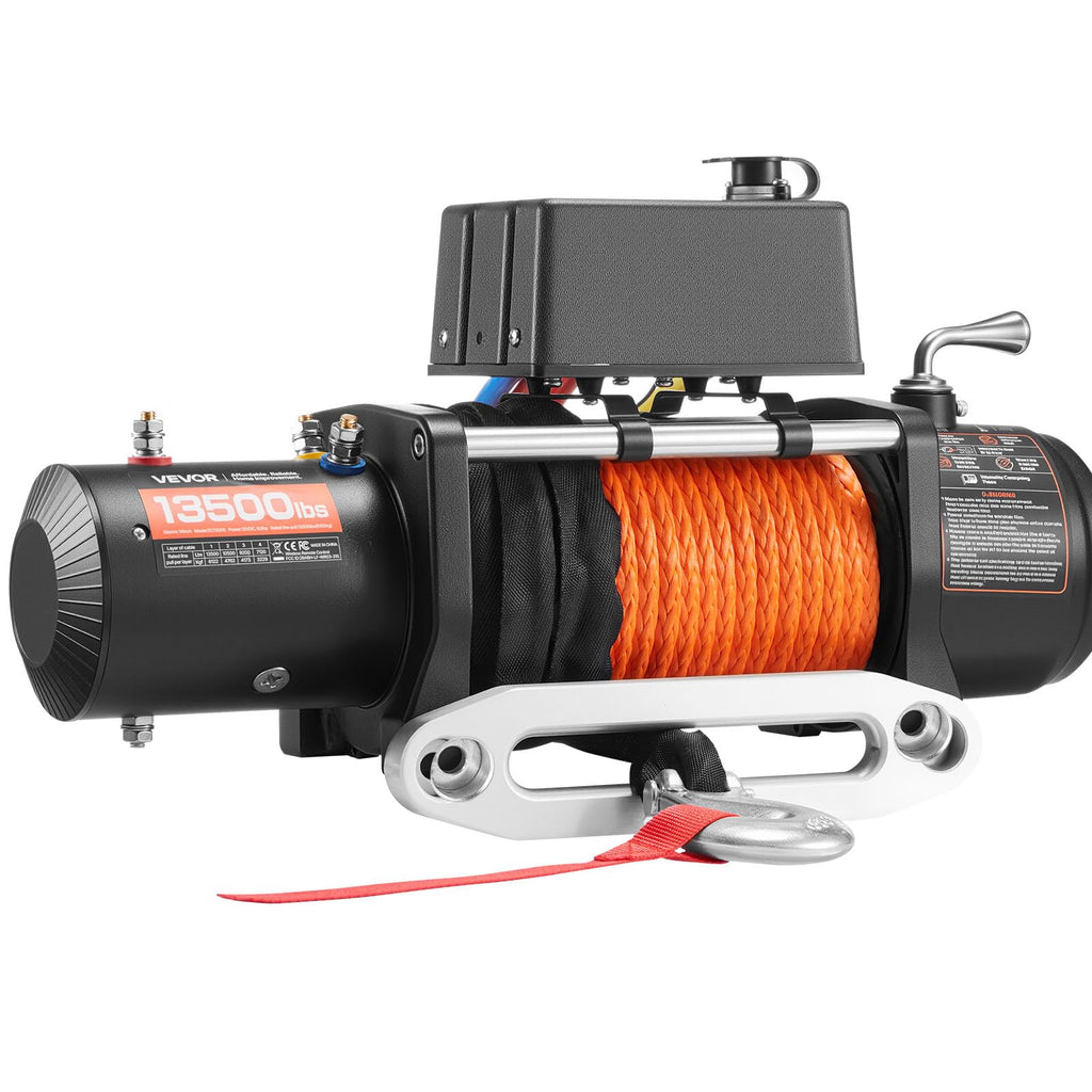 13,500 lb 12V DC Electric Truck Winch with Synthetic Rope M137