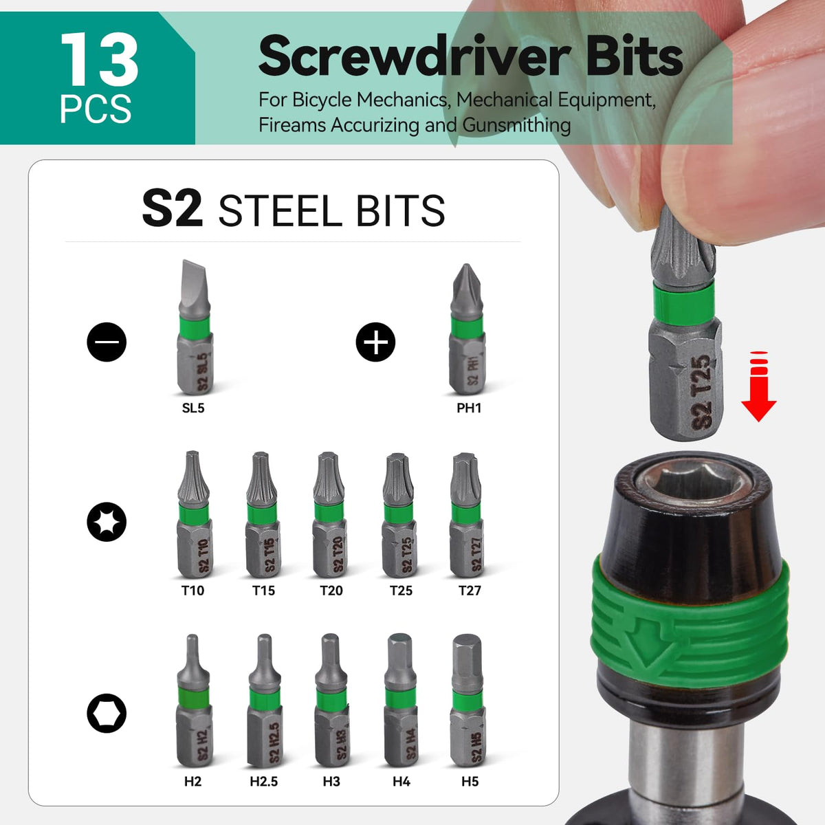 Adjustable Torque Screwdriver Set, 13-Piece 1/4" Hex Quick Release K3356