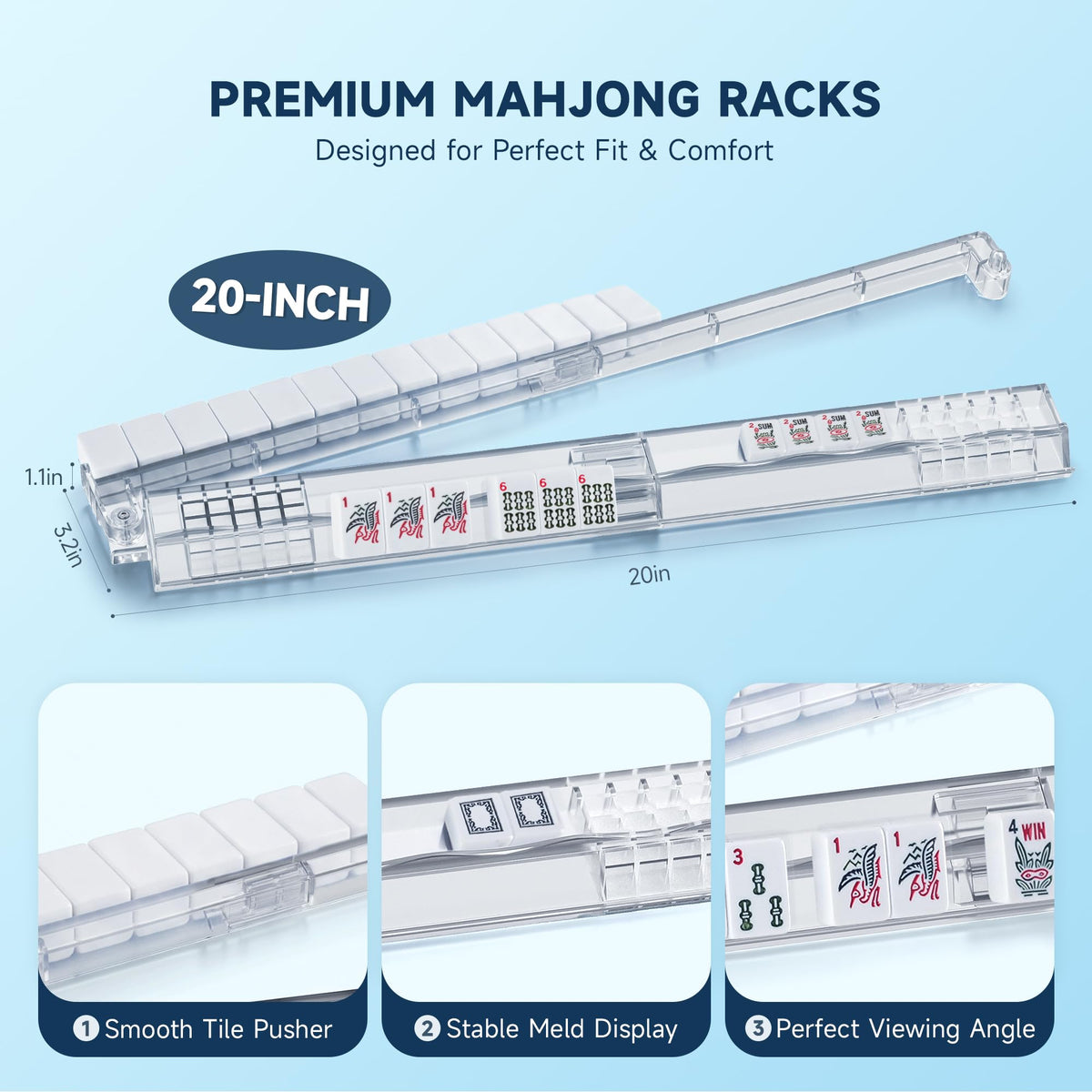 20 Inch Non-Slip Set of 4 Mahjong Racks A630265