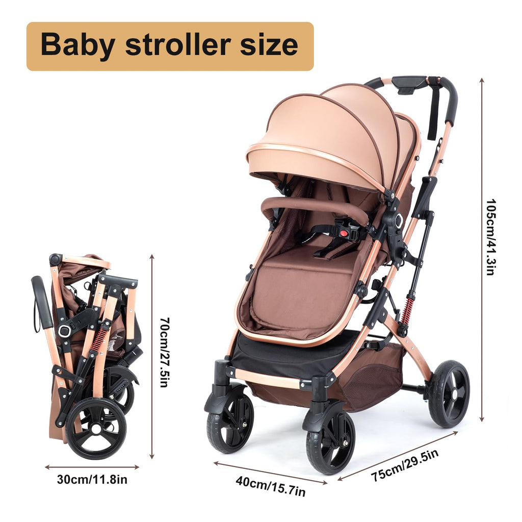 2 in 1 Foldable Baby Stroller with Adjustable Canopy F6809