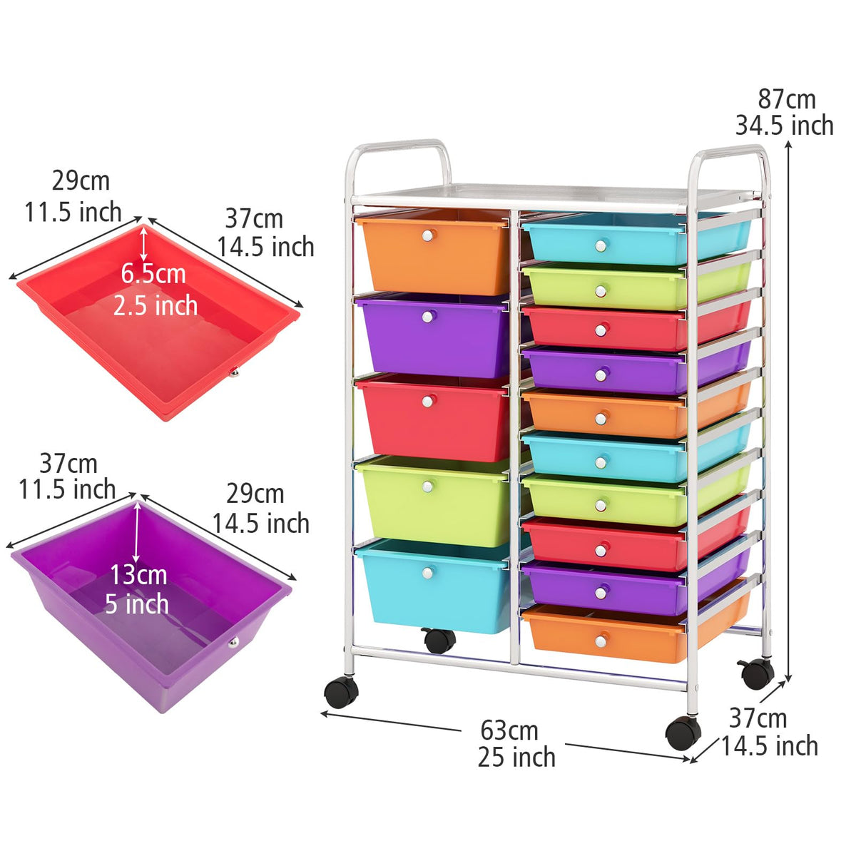 15 Drawer Rolling Storage Cart M671849