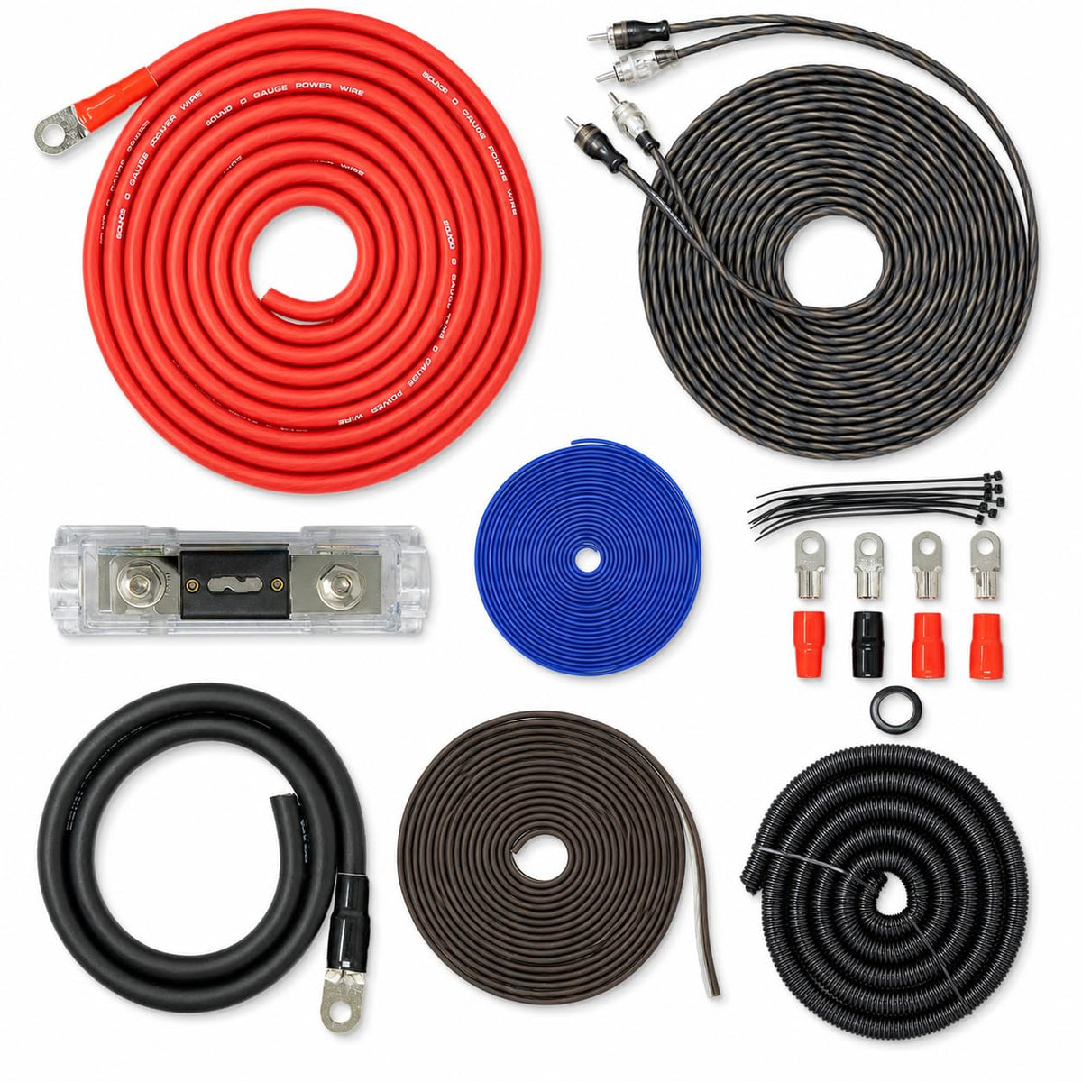 0 Gauge Amp Kit Amplifier Install Wiring Cables M2920