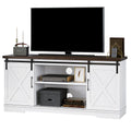 65 Inch TV Stand with Sliding Barn Doors and Storage Cabinet F80729