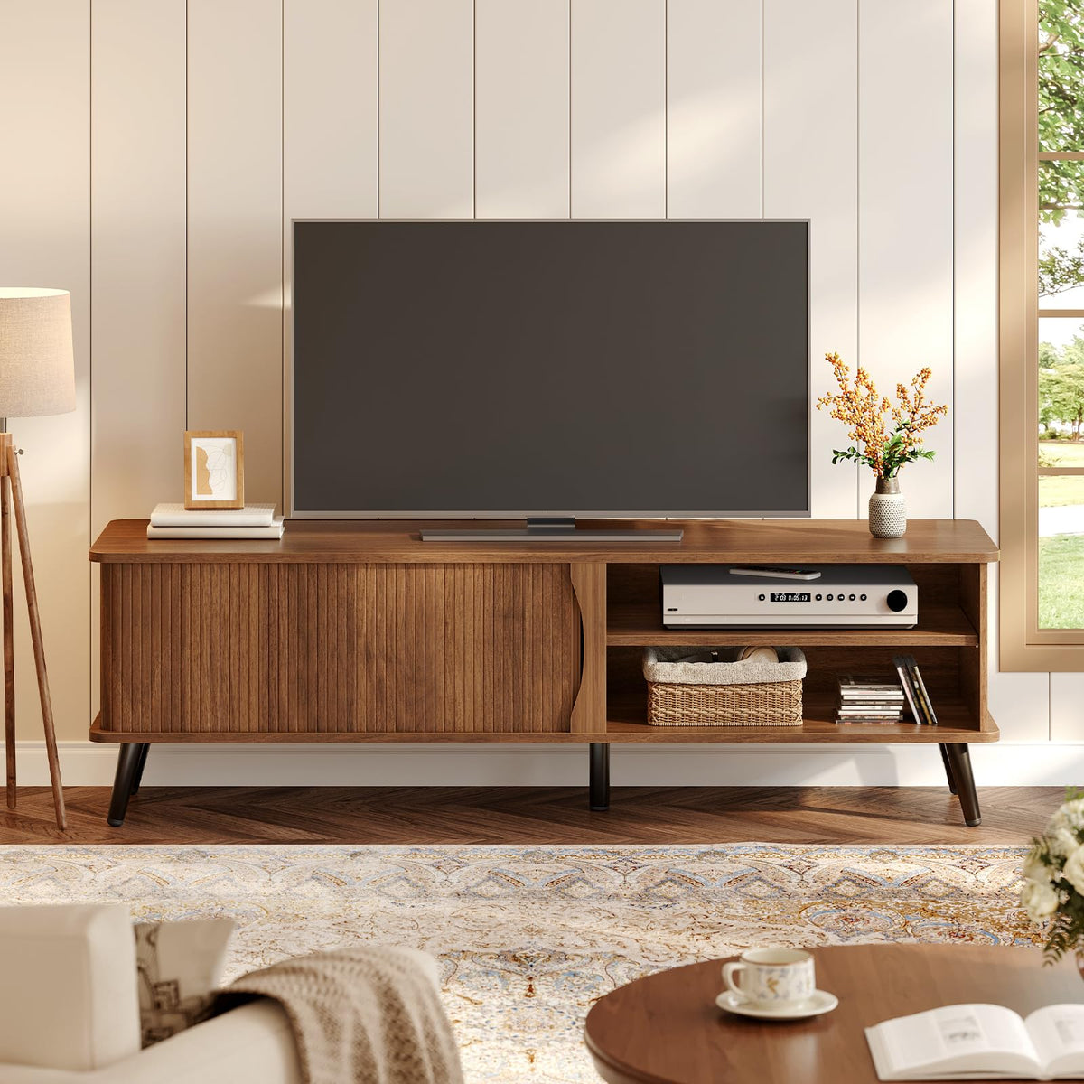Mid Century Modern TV Stand with Storage C262