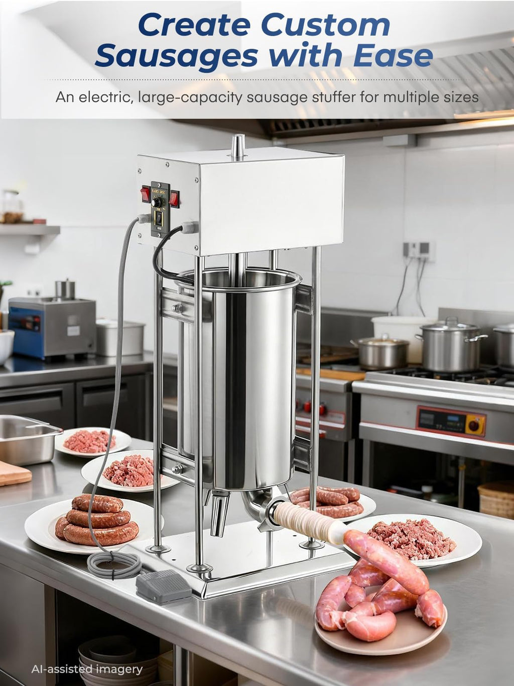33LBS Stainless Steel Sausage Stuffer J96277