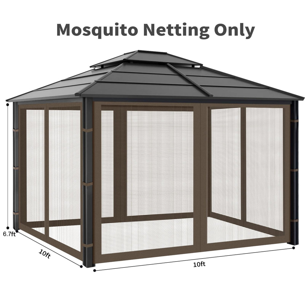 10x10 ft Coffee Gazebo Replacement Mosquito Netting C163