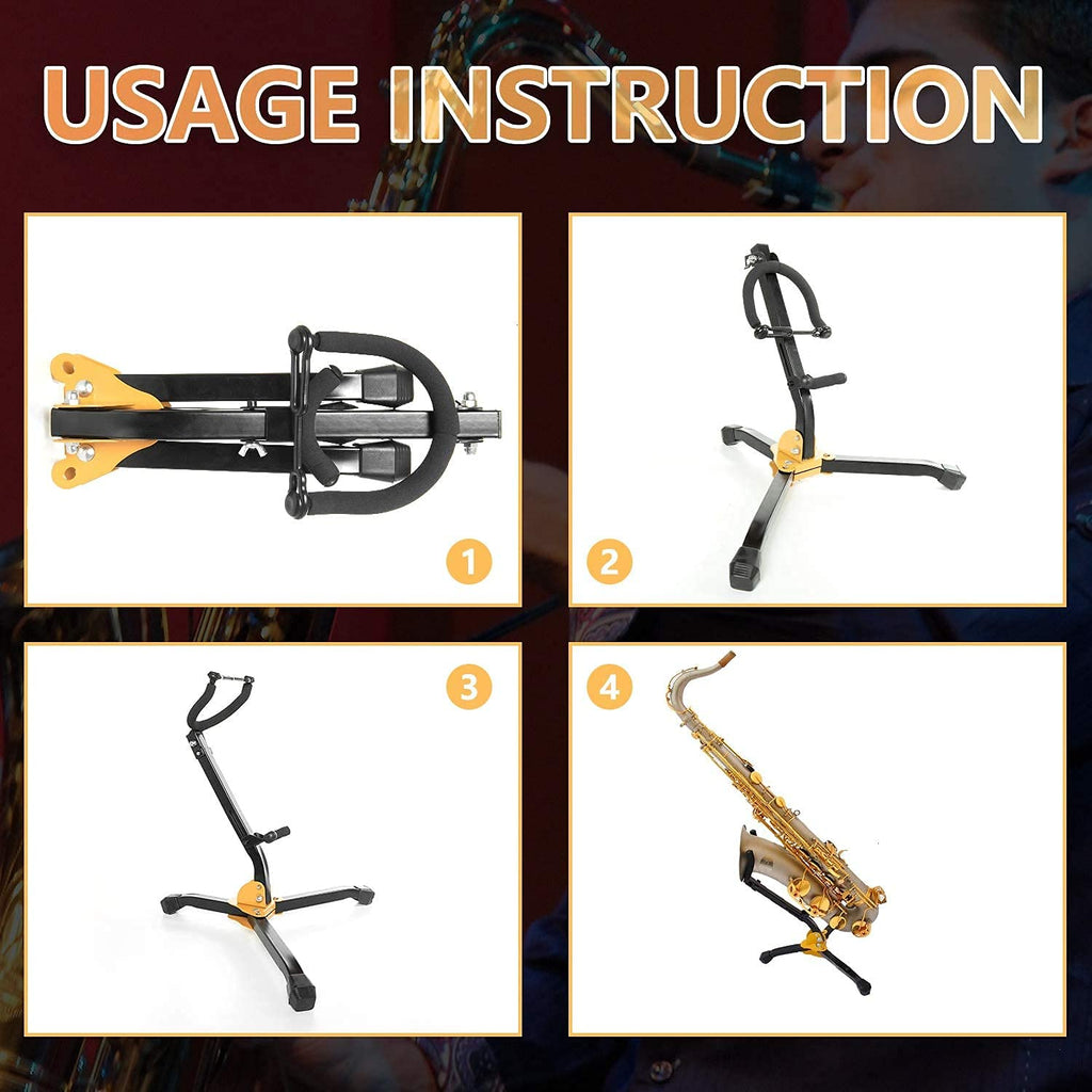 Folding Adjustable Metal Saxophone Stand O987