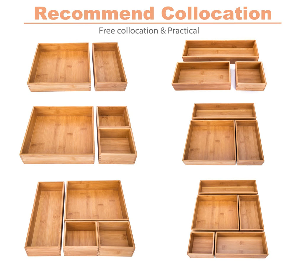 Bamboo Organizer Storage Boxes 4"*4" A266