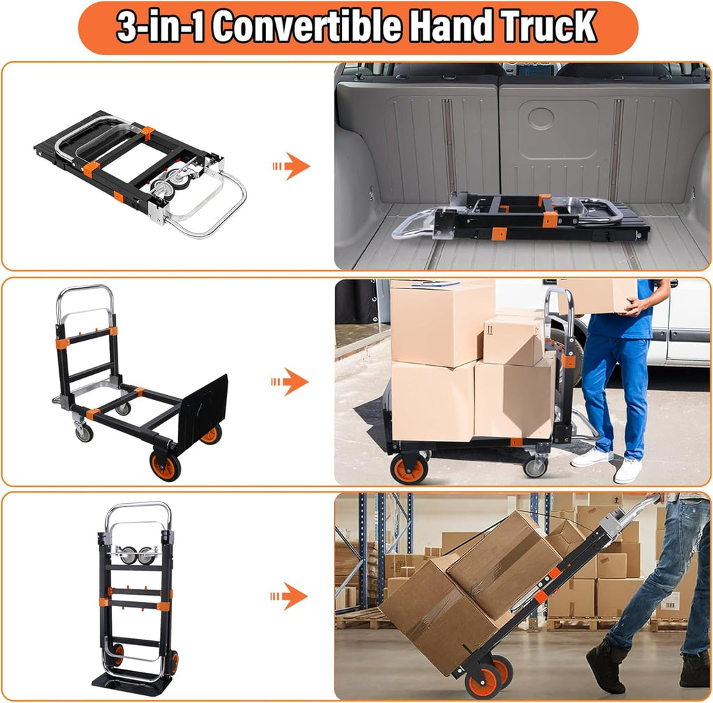 3 in 1 Folding Hand Truck 500lbs Capacity C839726